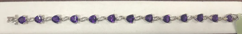 ladies-classic-silver-bracelets-Sterling Silver Amethyst Bracelet