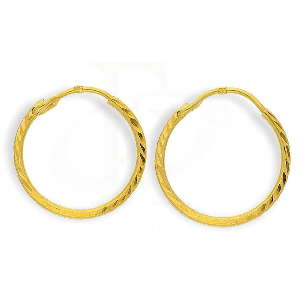 ladies-layered-gold-necklaces-Gold Hoop Earrings 18KT - FKJERN1412