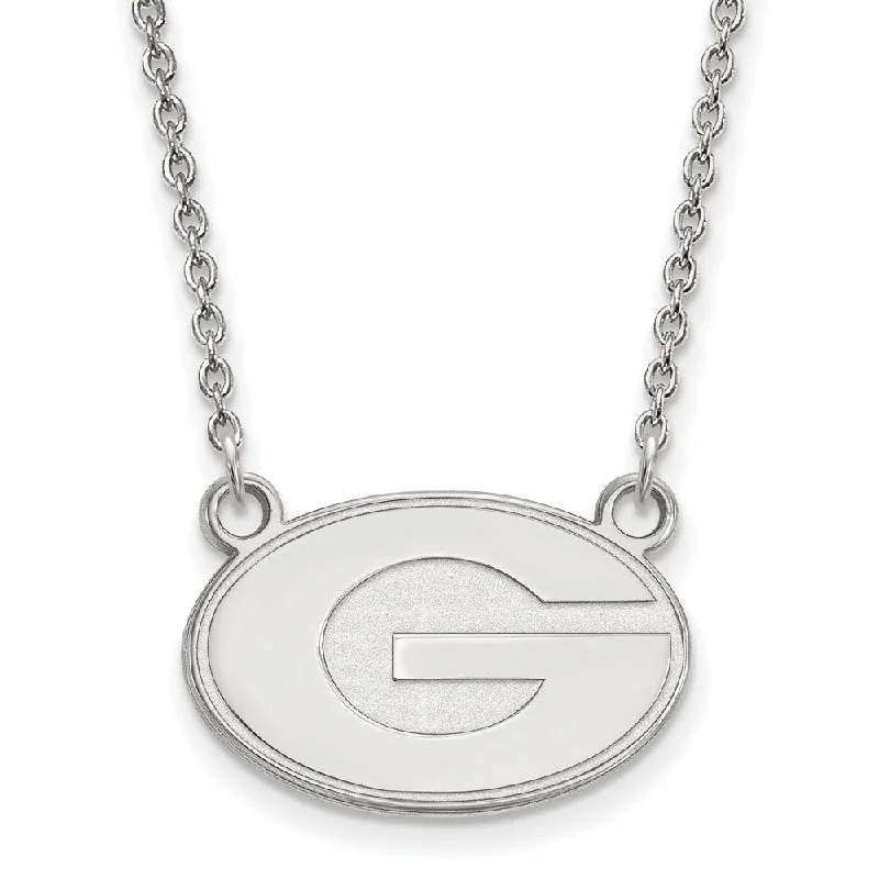 ladies-gemstone-heart-necklaces-10k White Gold U of Georgia Small 'G' Pendant Necklace