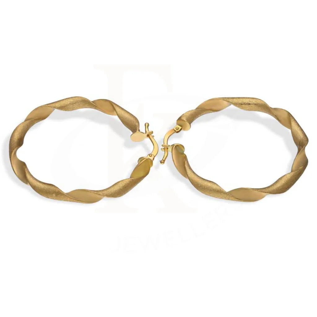 ladies-trendy-necklaces-Gold Clip On Hoop Earrings 18KT - FKJERN18K2935