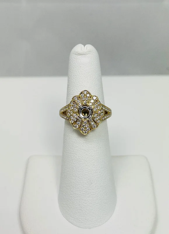 Ladies rings elegant style -New! 14k Yellow Gold Natural Diamond Ring Mount