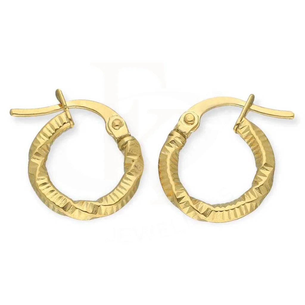 ladies-initial-rose-gold-necklaces-Gold Clip On Hoop Earrings 18KT - FKJERN18K3173