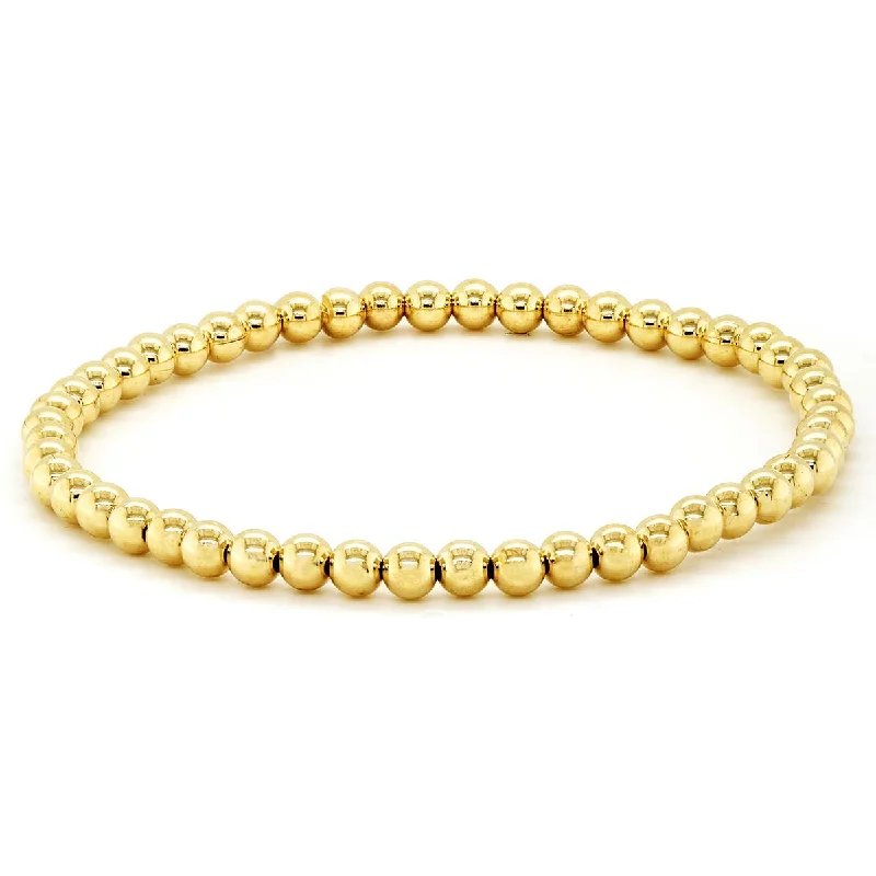 ladies-cuff-diamond-bracelets-YELLOW GOLD 4MM BEADED BRACELET