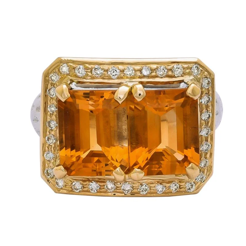 Ladies rings for adventurers -Ring- Citrine and Diamond  (24EM)