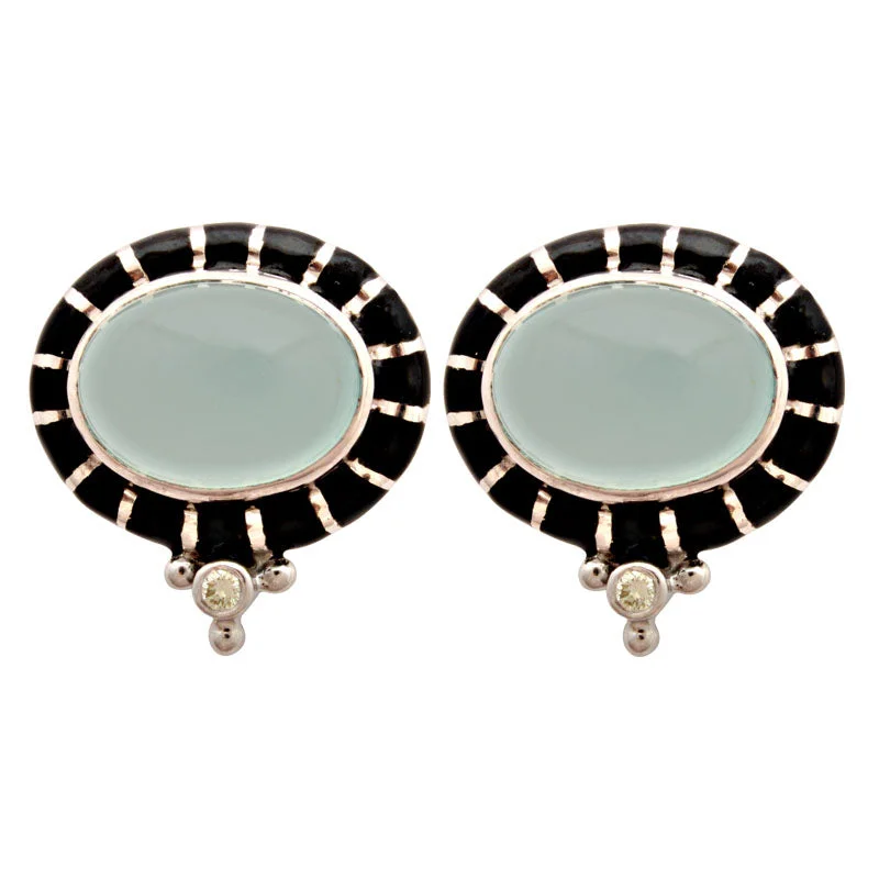 ladies-gift-gold-necklaces-Earrings-Chalcedony and Diamond (Enamel)