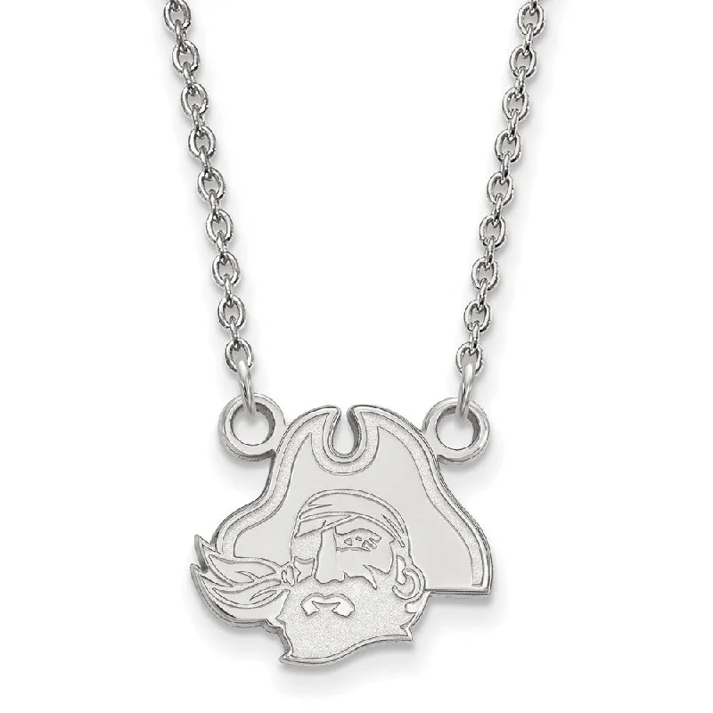 ladies-fashion-necklaces-Sterling Silver East Carolina U Small Mascot Pendant Necklace