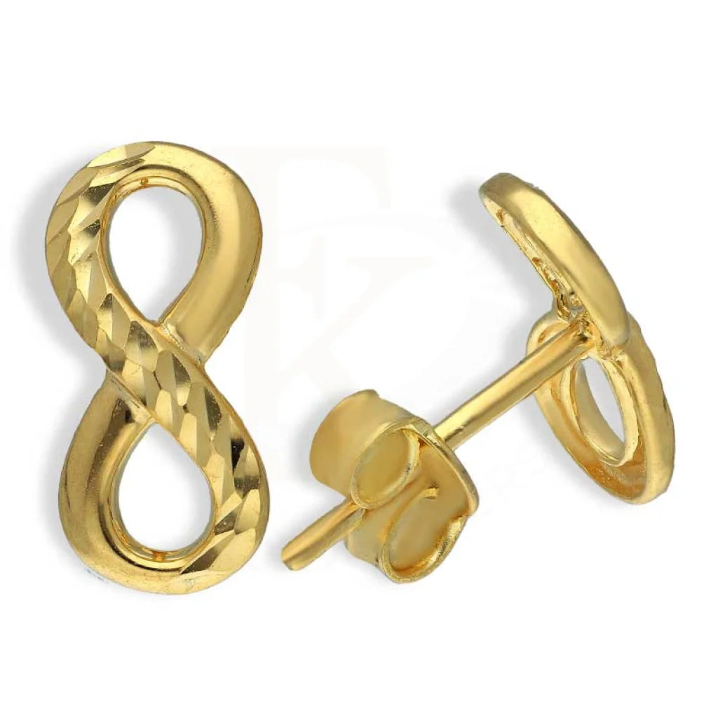 ladies-layered-heart-necklaces-Gold Infinity Stud Earrings 18KT - FKJERN18K2835