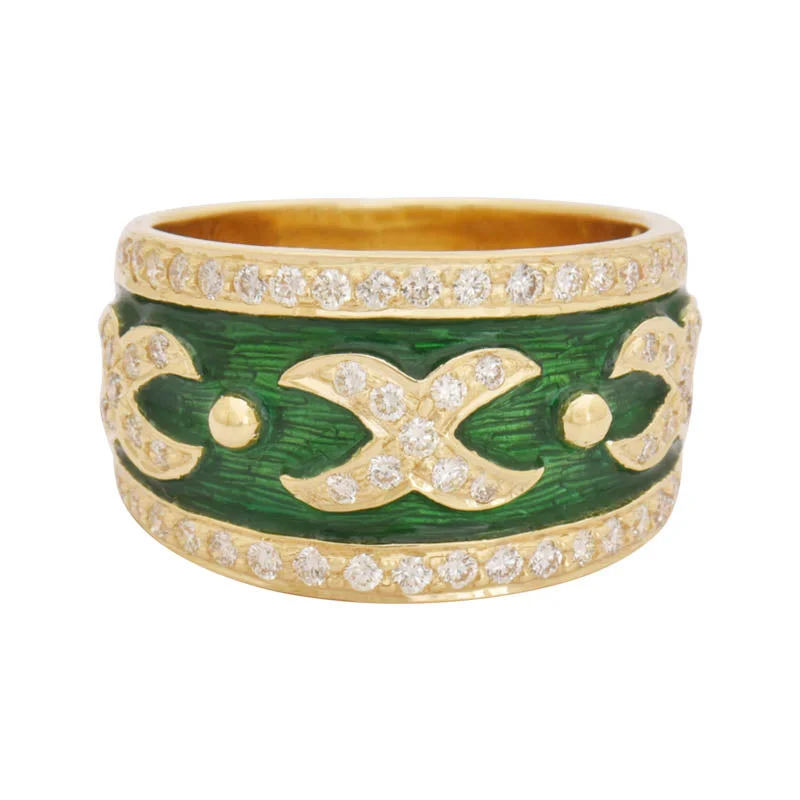 Ladies rings chic bands -Ring- Diamond (Enamel)