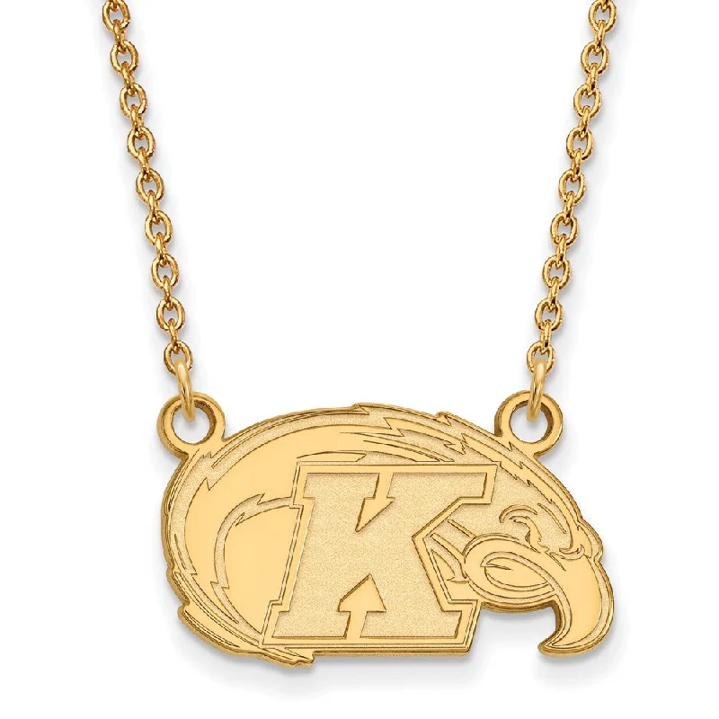 ladies-short-gold-necklaces-10k Yellow Gold Kent State Small Pendant Necklace