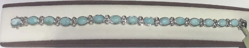 ladies-ethnic-silver-bracelets-Sterling Silver Larimar Bracelet