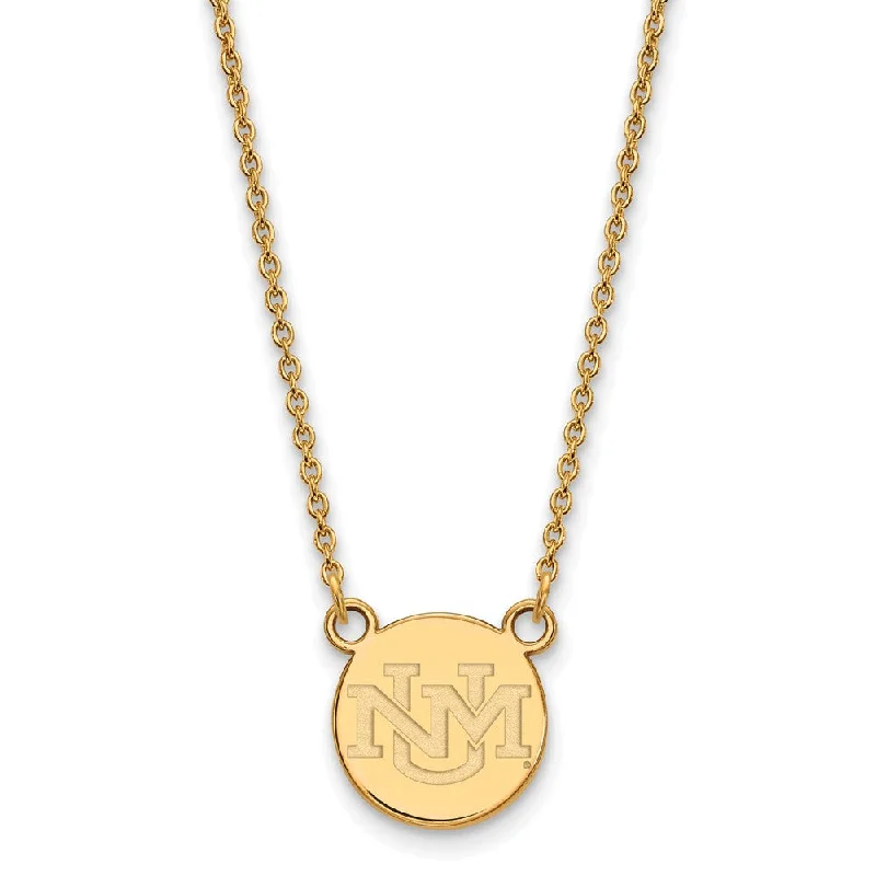 ladies-choker-rose-gold-necklaces-10k Yellow Gold U of New Mexico Small Pendant Necklace