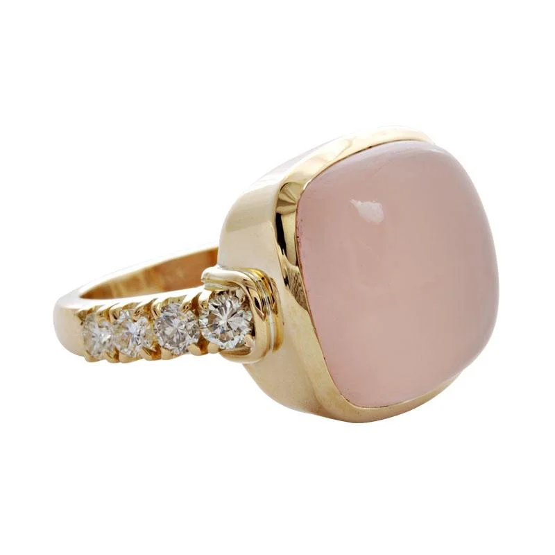 Ladies rings with agate -Ring-Chalcedony and Diamond  (1544K)