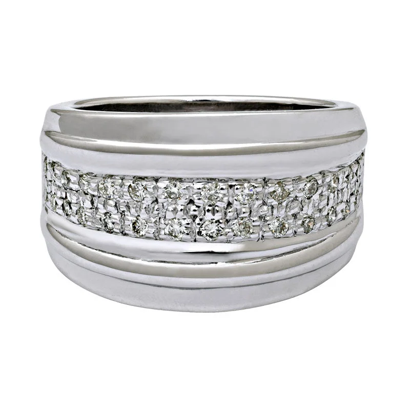 Ladies rings polished look -Ring-Diamond