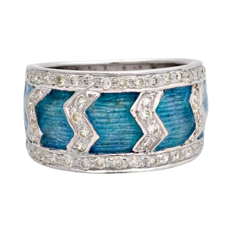 Ladies rings vintage rings -Ring-Diamond (Enamel)  (147NS)