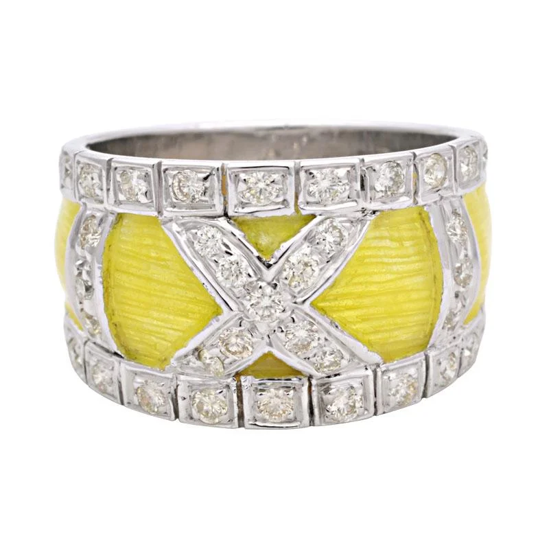 Ladies rings for workshops -Ring-Diamond (Enamel)  (190DS)