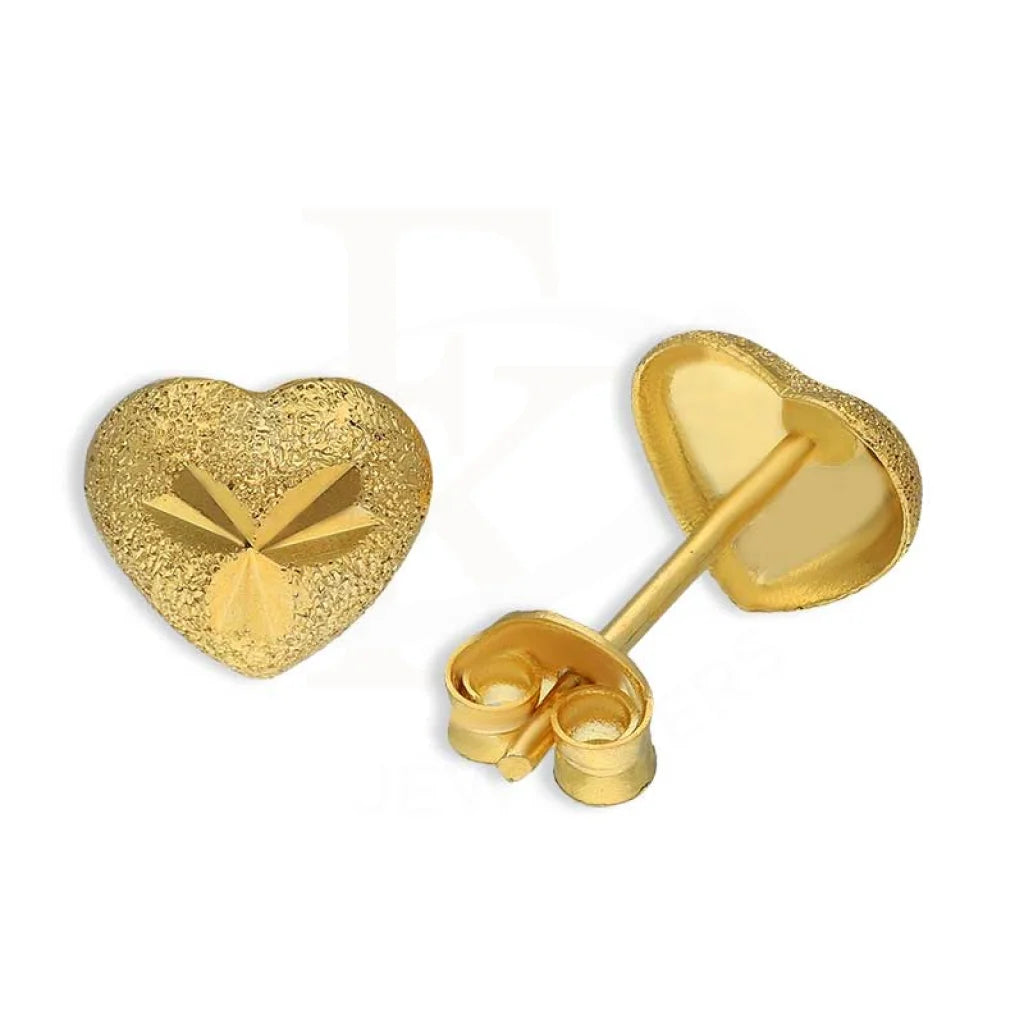 ladies-bohemian-necklaces-Gold Heart Stud Earrings 18KT - FKJERN18K3101