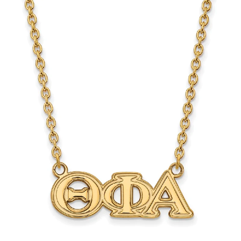 ladies-crystal-choker-necklaces-14K Plated Silver Theta Phi Alpha Medium Necklace