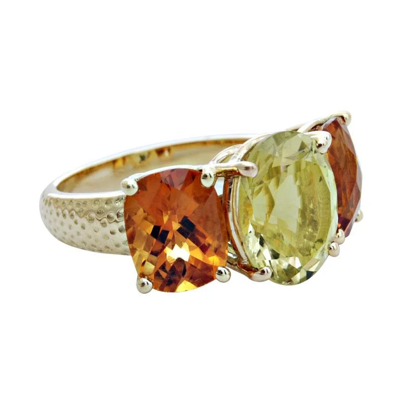 Ladies rings with aventurine -Ring-Citrine and Lemon Quartz  (1735L)