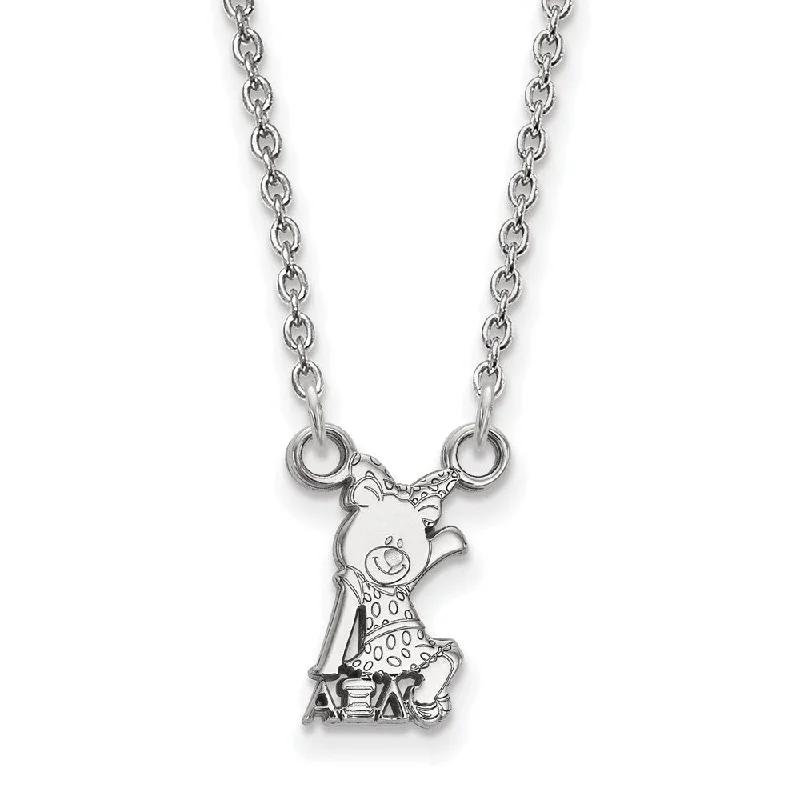 ladies-sterling-silver-charm-necklaces-Sterling Silver Alpha Xi Delta XS (Tiny) Necklace