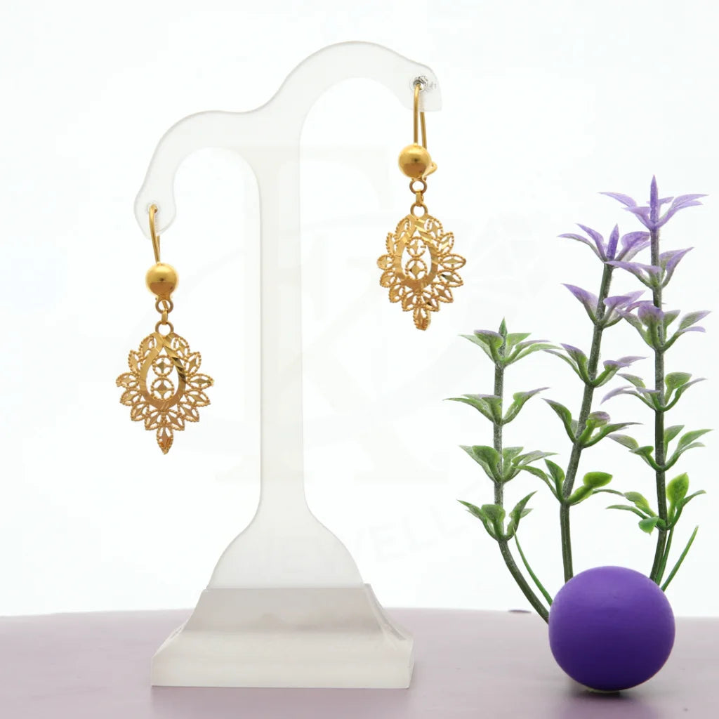 Gold Classy Earrings 21KT - FKJERN21K7763