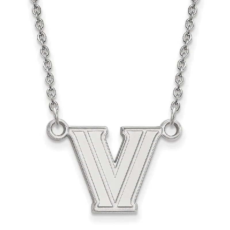 ladies-moon-layered-necklaces-10k White Gold Villanova U Small Pendant Necklace