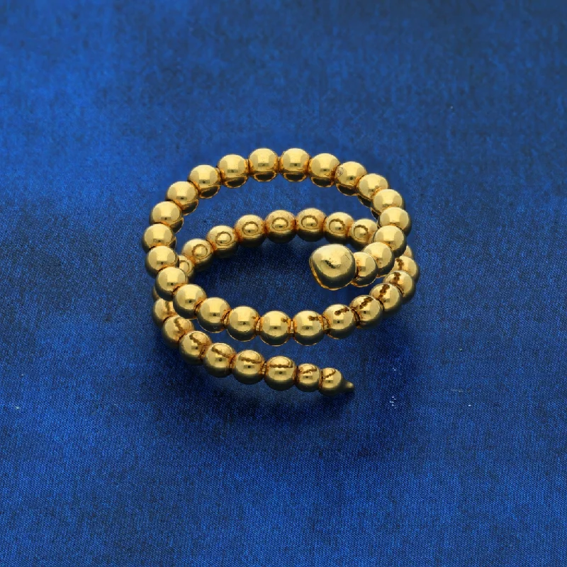 Ladies rings for explorers -Gold Niata Beads Design Ring 21KT - FKJRN21K8859