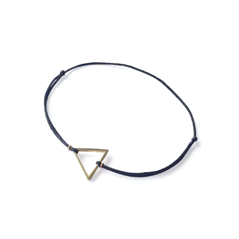 ladies-crystal-heart-bracelets-Triangle Brass Bracelet | Navy