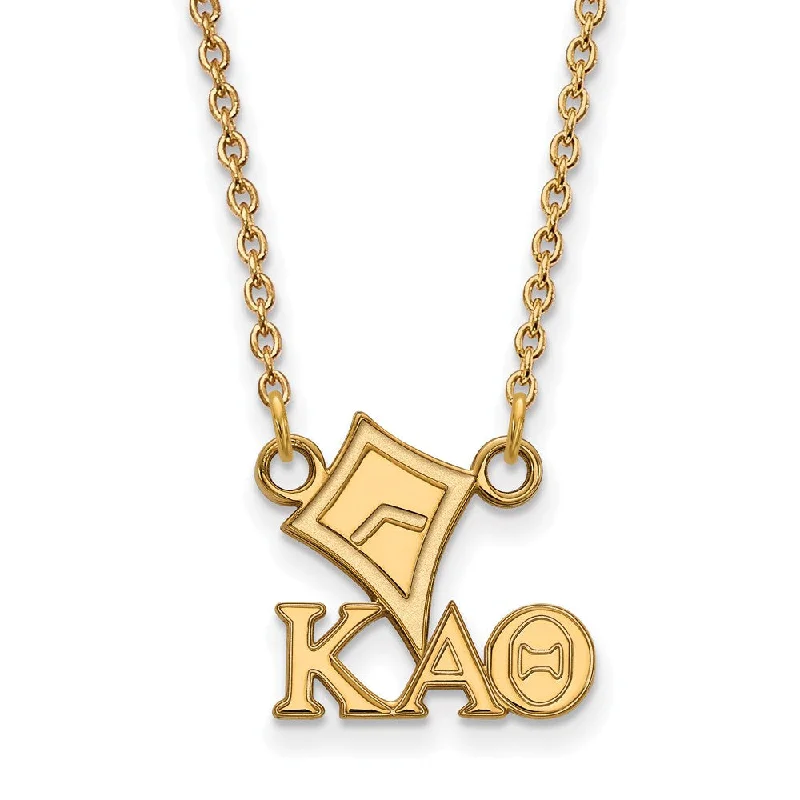 ladies-gold-pearl-necklaces-14K Plated Silver Kappa Alpha Theta XS (Tiny) Necklace