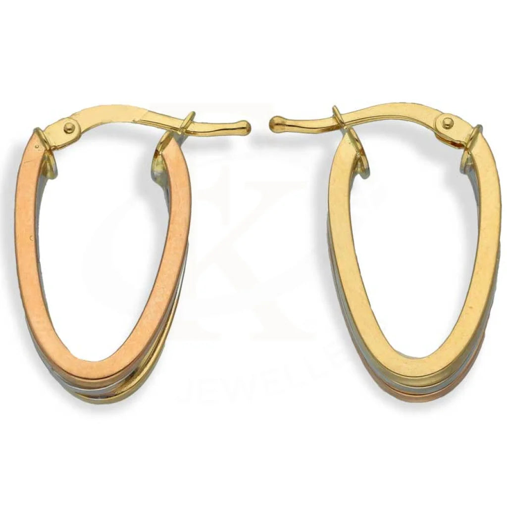 ladies-affordable-gold-necklaces-Dual Tone Gold Hoop Earrings 18KT - FKJERN18K2840