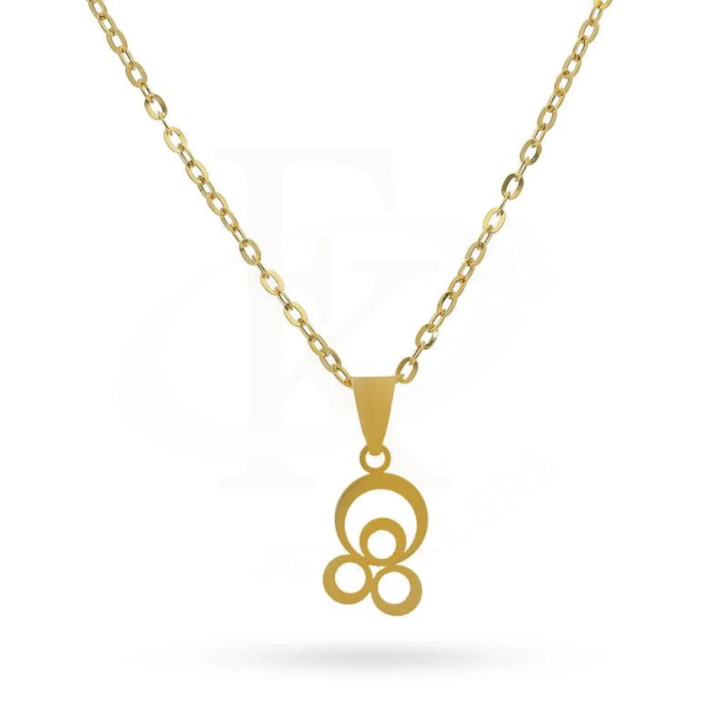 Ladies rings for writers -Gold Necklace (Chain with Rings Pendant) 18KT - FKJNKL18K2081