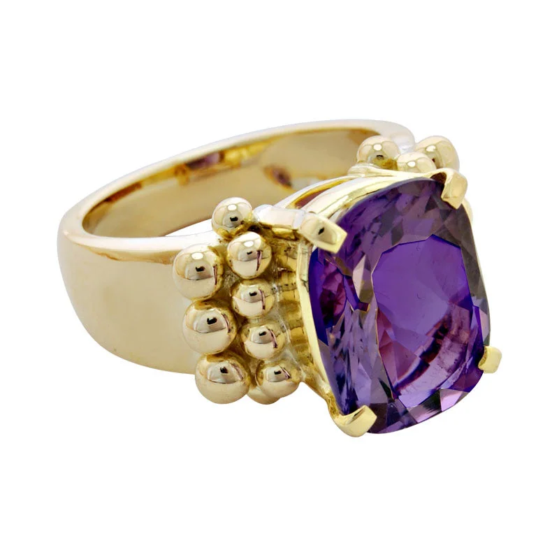 Ladies rings eco-friendly materials -Ring-Amethyst