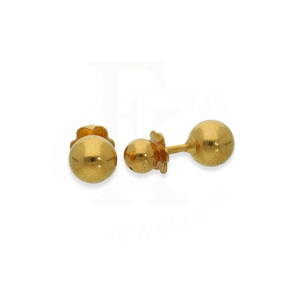 ladies-party-necklaces-Gold Balls Stud Earrings 21KT - FKJERN21K2170