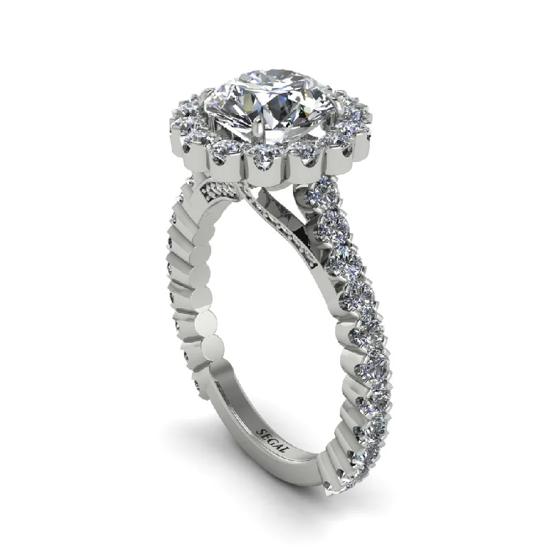 Ladies engagement rings for luxury seekers -Round Cut Diamond Timeless Splendor Engagement Ring - Jazlyn No. 3