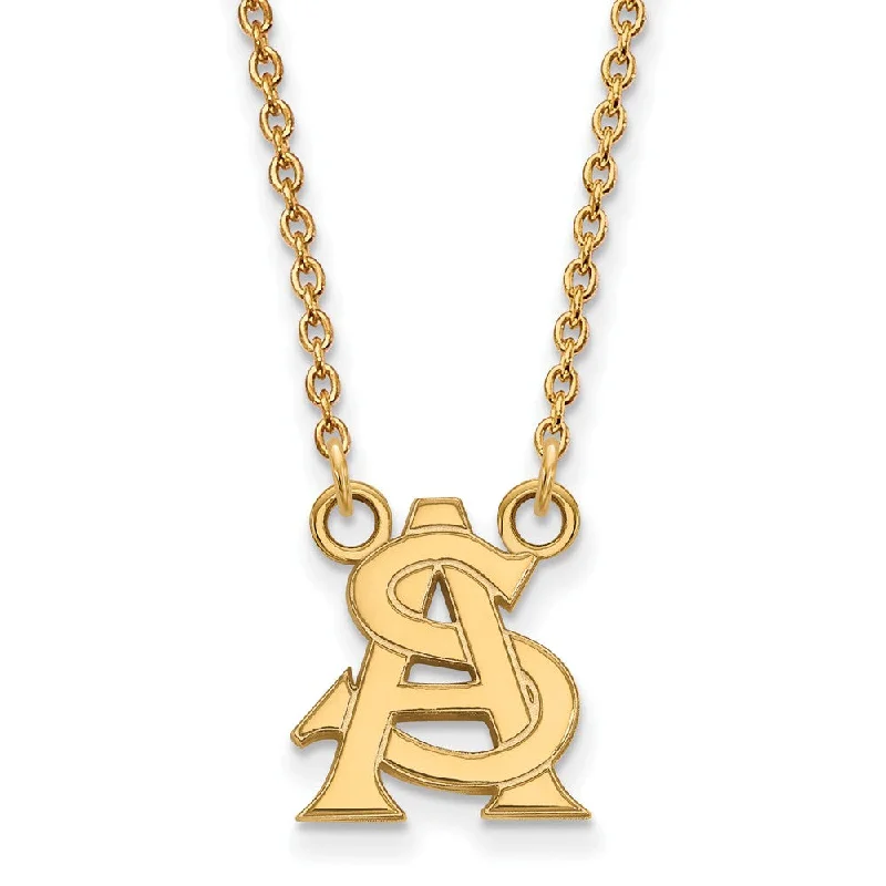 ladies-gold-star-necklaces-10k Yellow Gold Arizona State Small Pendant Necklace