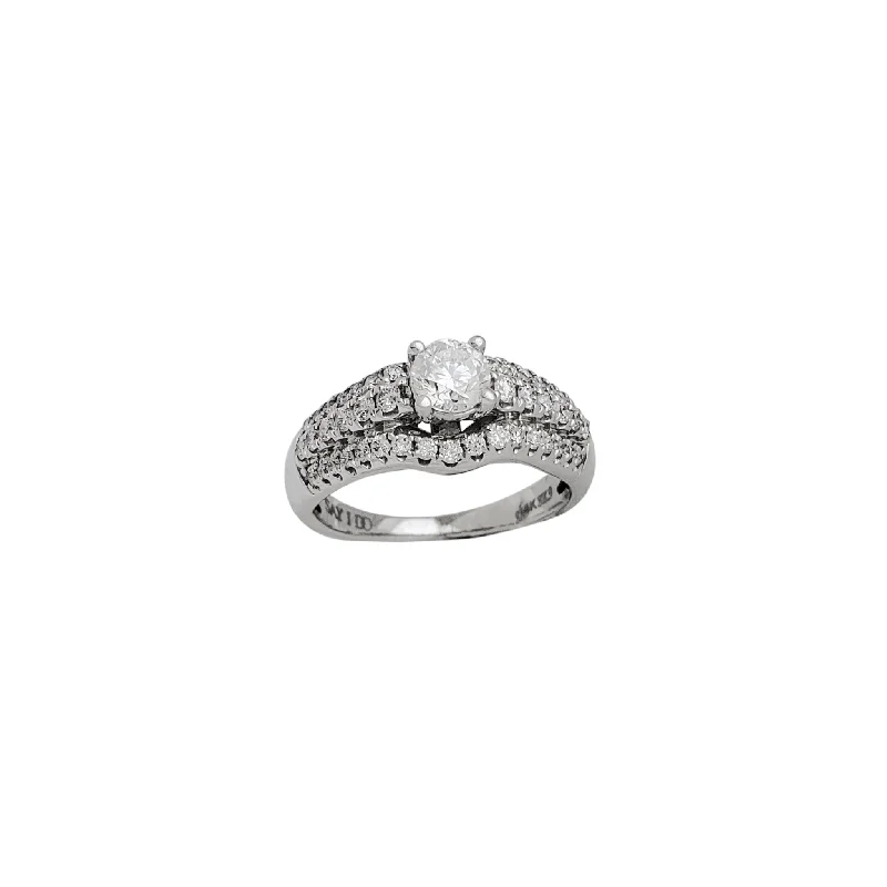 Ladies engagement rings elegant cut -Diamond Iced-Out Engagement Ring (14K)