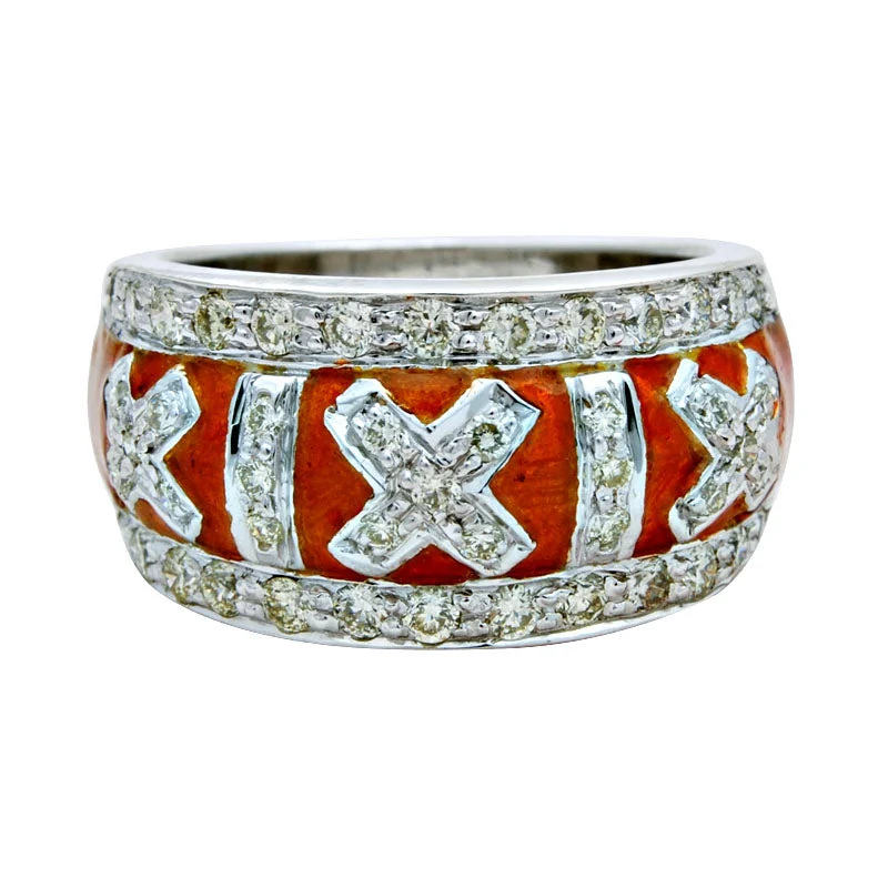 Ladies rings with horse designs -Ring-Diamond (Enamel)