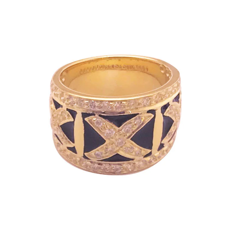 Ladies rings layered bands -RING- DIAMOND (ENAMEL)