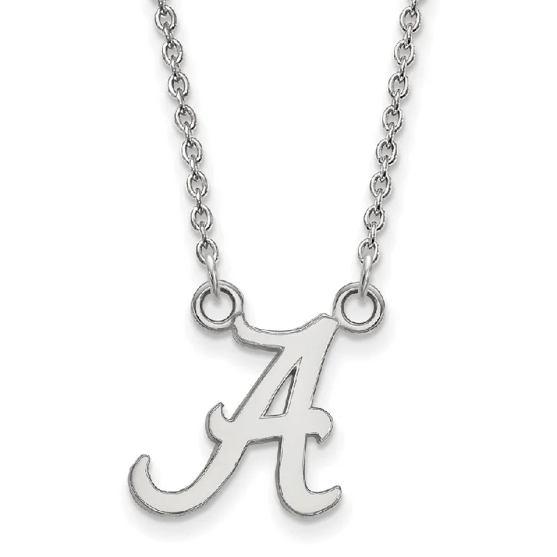 ladies-unique-necklaces-Sterling Silver U of Alabama Small Initial A Pendant Necklace