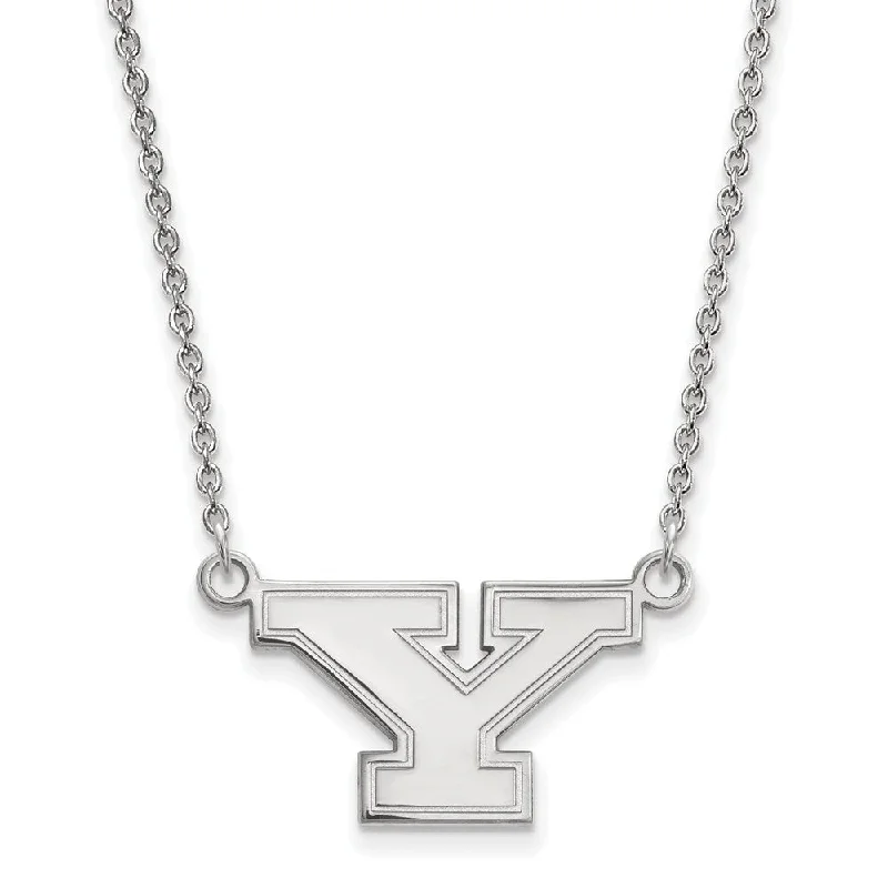 ladies-crystal-pendant-necklaces-Sterling Silver Youngstown State Small Initial Y Necklace, 18 Inch