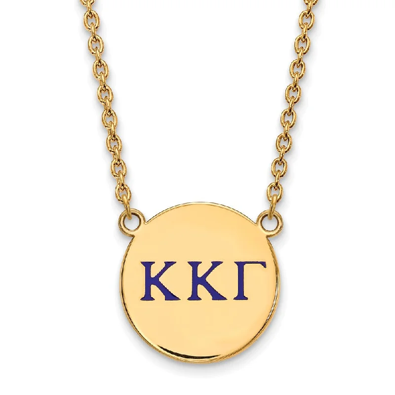 ladies-bridal-diamond-necklaces-14K Plated Silver Kappa Kappa Gamma Large Enamel Necklace