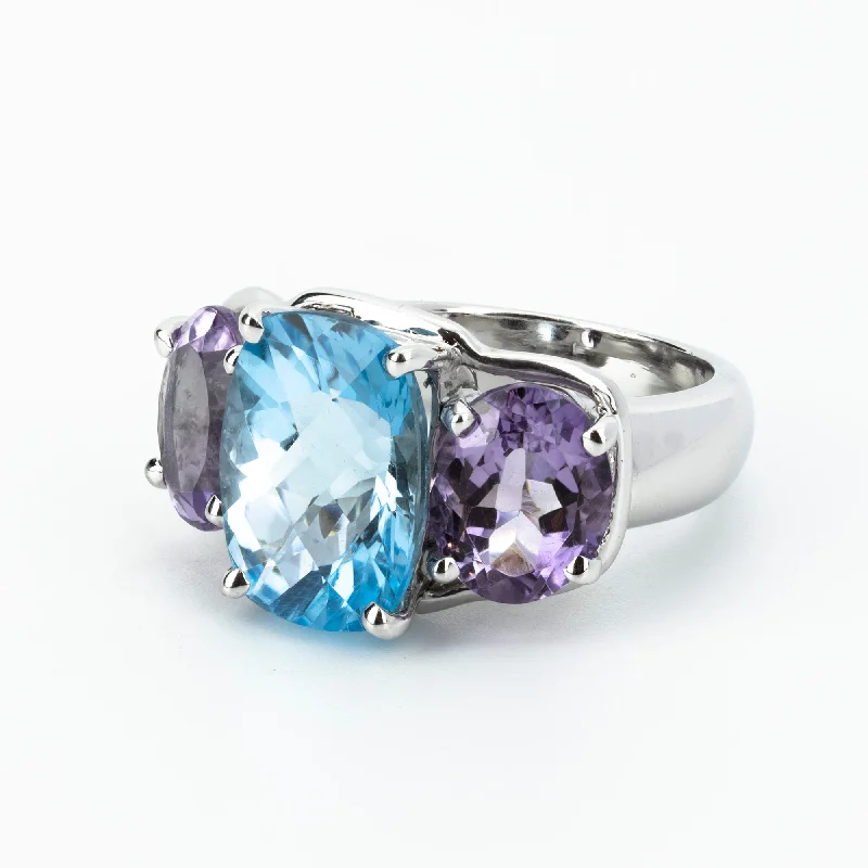 Ladies rings with diopside -Ring - Blue Topaz And Amethyst