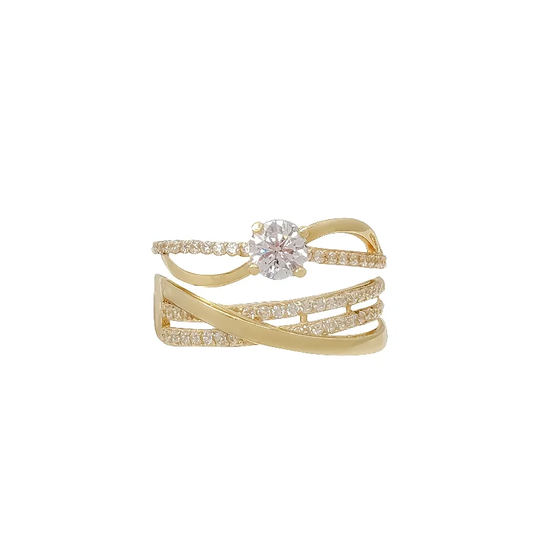 Ladies engagement rings with filigree -Two-Piece Set Engagement Ring (18K)