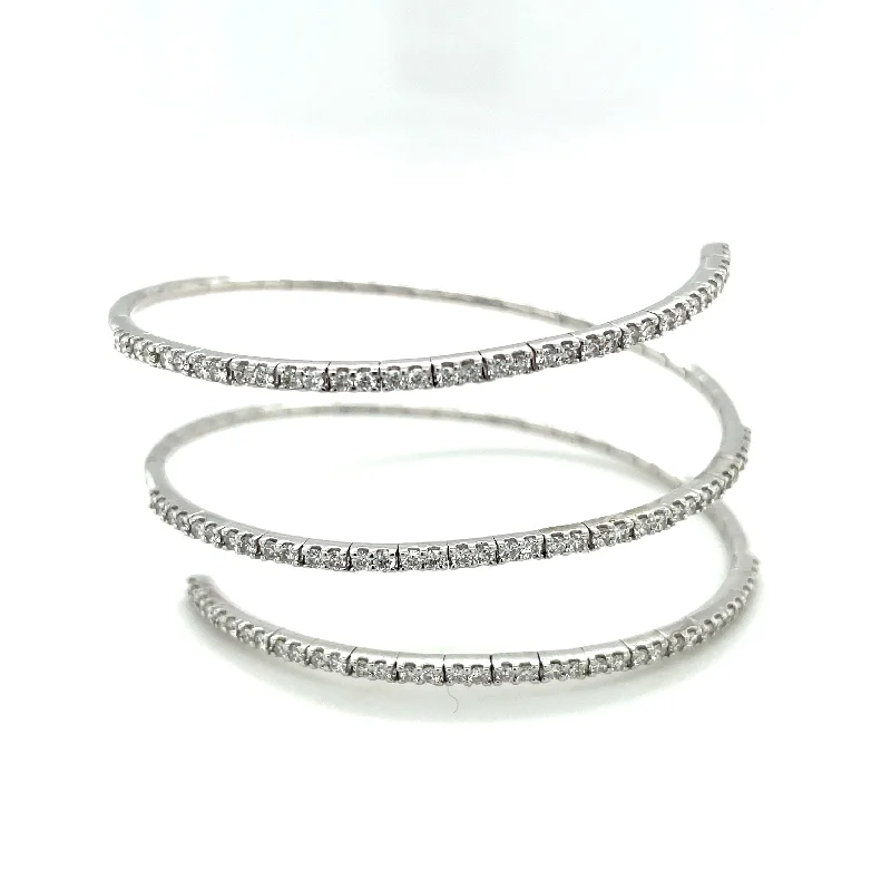 ladies-bangle-rose-gold-bracelets-Lady's Bracelet 18kt white gold 108=1.90Tw Round Diamonds