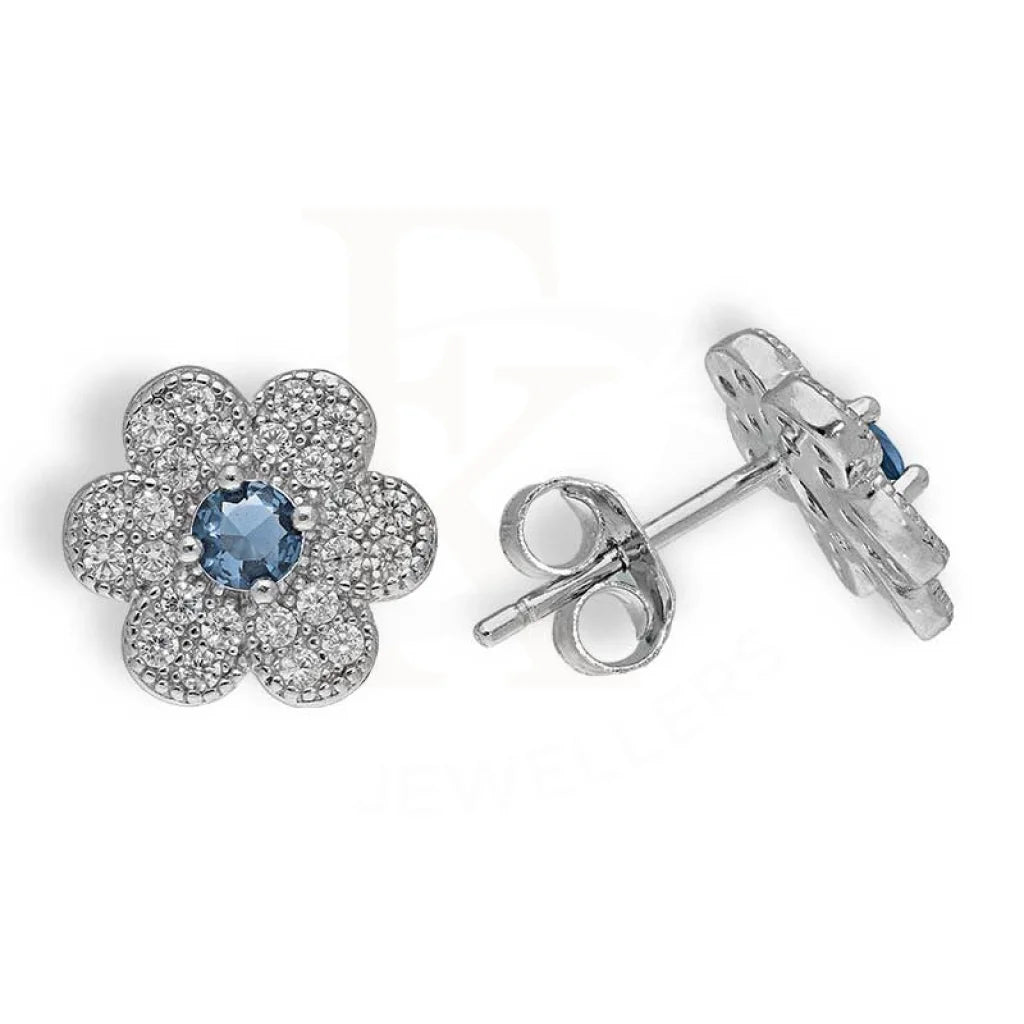 ladies-artisan-necklaces-Sterling Silver 925 Flower Stud Earrings - FKJERNSL2668