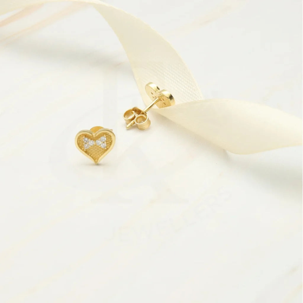 ladies-party-necklaces-Gold Heart Stud Earrings 18KT - FKJERN18K2654