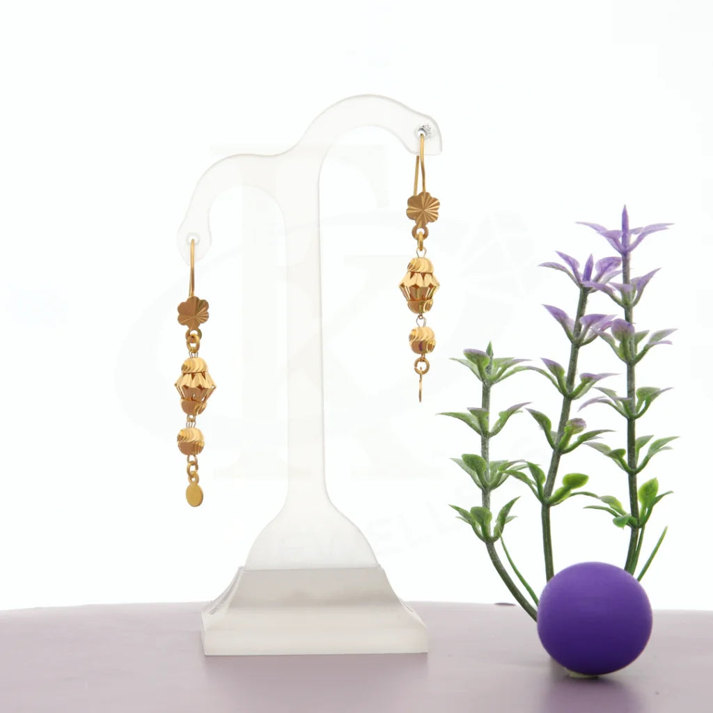 ladies-artisan-rose-gold-necklaces-Gold Classy Earrings 21KT - FKJERN21K7764