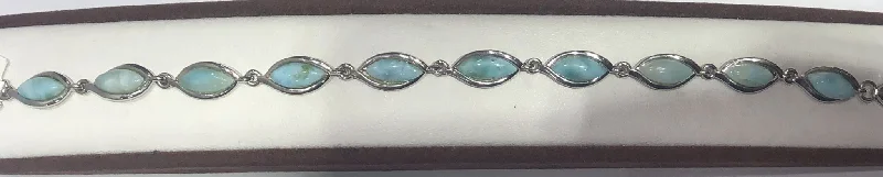 ladies-luxury-gold-bracelets-Sterling Silver Larimar Bracelet