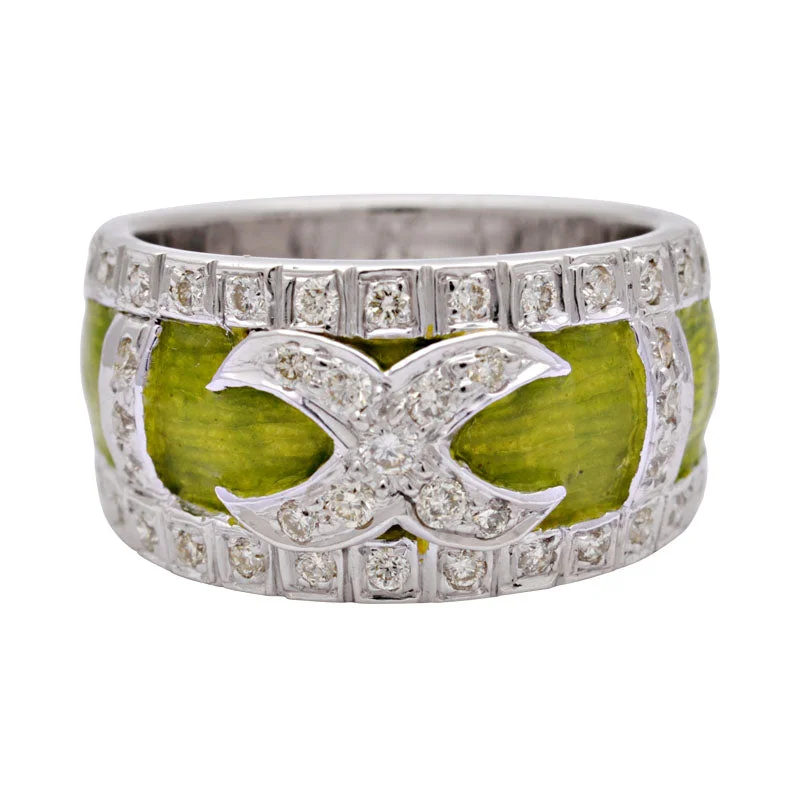 Ladies rings for bohemians -Ring-Diamond (Enamel)