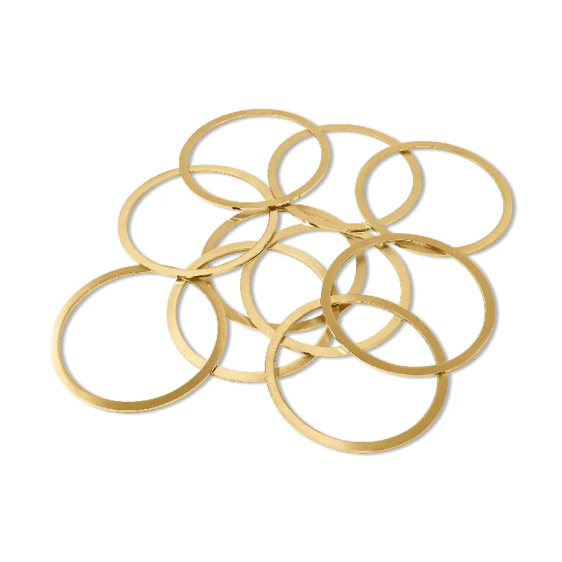 ladies-flower-rose-gold-bracelets-10 Pack - 65mm Stainless Steel 18K Gold PVD Coated Blank Bangle Bracelet / SBB0078