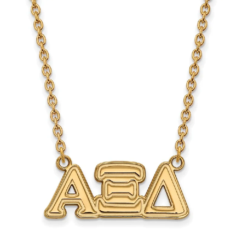 ladies-moon-gold-necklaces-14K Plated Silver Alpha Xi Delta Medium Necklace